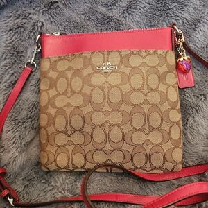 Coach Red and Brown Crossbody Bag